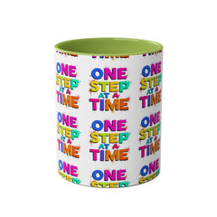 Motivational Two-Tone Coffee Mug - "One Step at a Time" - 11oz