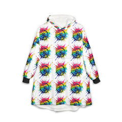 Colourful Compass Unisex Hooded Blanket for Cozy Comfort