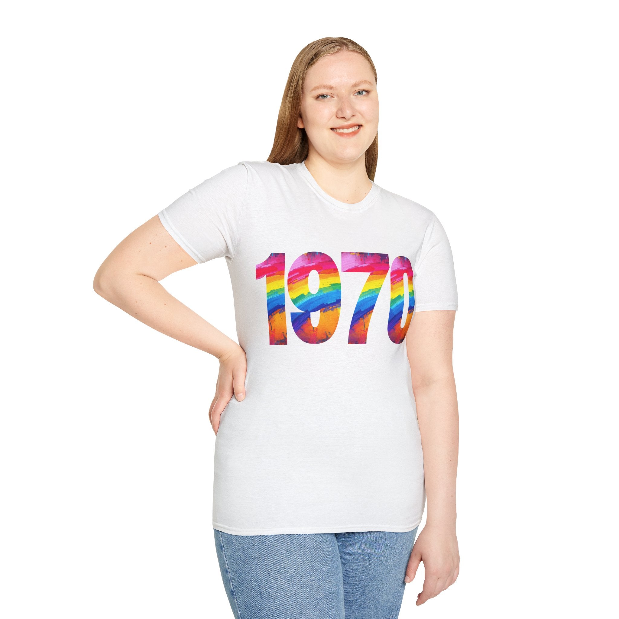 Retro 1970 Rainbow Unisex T-Shirt, Vintage Graphic Tee, LGBTQ Pride Apparel, Casual Streetwear, Gift Idea for Birthdays
