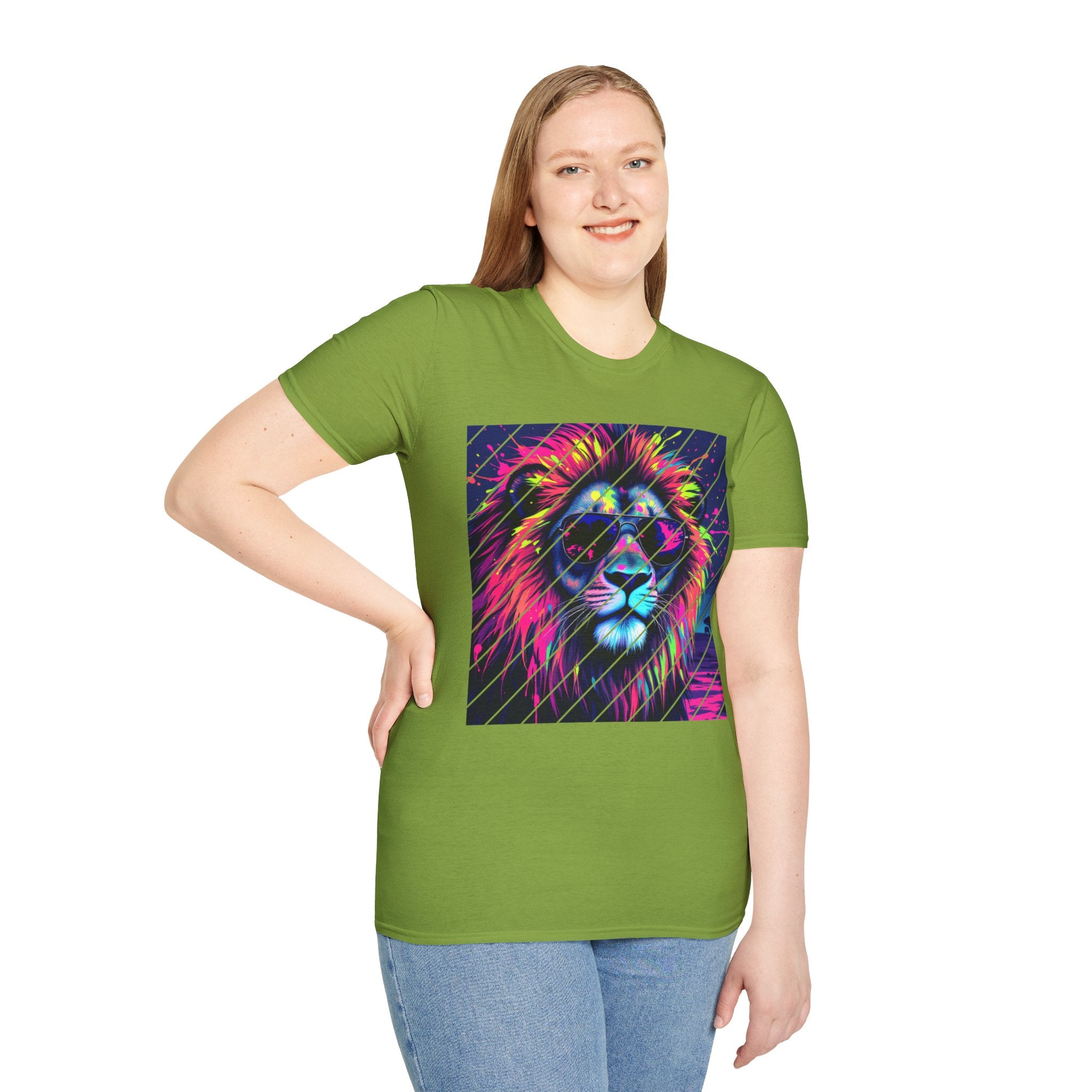 Vibrant Lion Graphic T-Shirt, Colorful Unisex Tee, Gift for Animal Lovers, Trendy Casual Wear, Perfect for Birthdays and Celebrations
