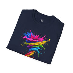 Vibrant Splash Art Tee, Colorful Unisex T-Shirt, Fun Graphic Tee, Summer Festival Top, Gift for Art Lovers, Casual Everyday Wear