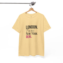 City Life Unisex Tee: London, Paris, New York Deal - Travel Shirt, Fashion Apparel, Gift for Travelers, Urban Outfit, Streetwear