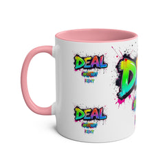 Colorful Graffiti Coffee Mug - 11oz Two-Tone "DEAL Canterbury"