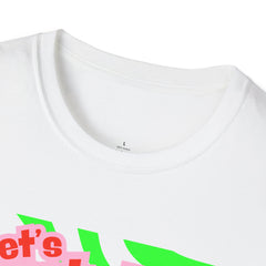 Let's Party Unisex Softstyle T-Shirt, Vibrant Summer Tee, Fun Graphic Shirt, Casual Wear, Birthday Gift, Festival Fashion