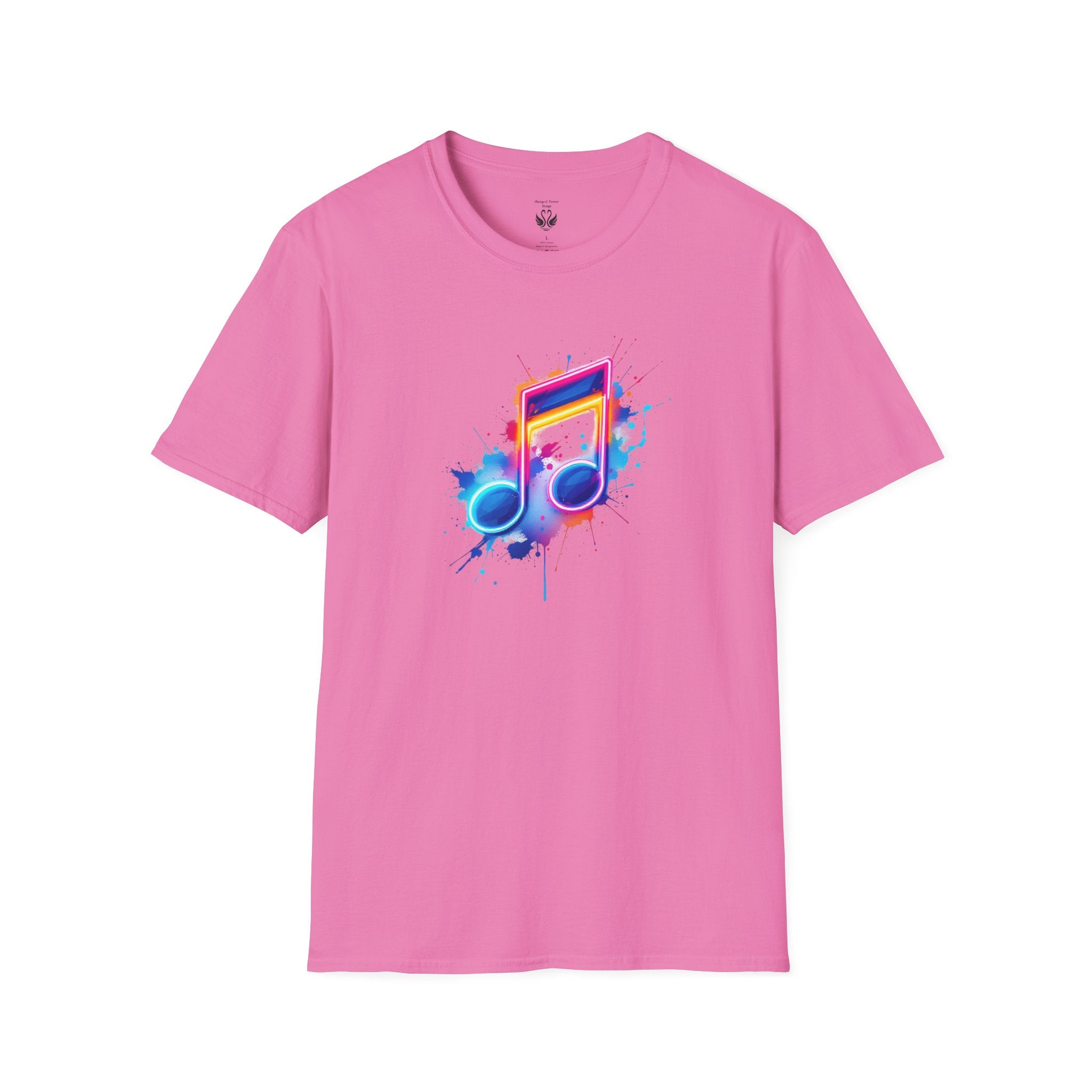 Musical Splash Unisex Softstyle T-Shirt | Gift for Music Lovers, Vibrant Art Tee, Trendy Music Shirt, Birthday Gift, Concert Wear