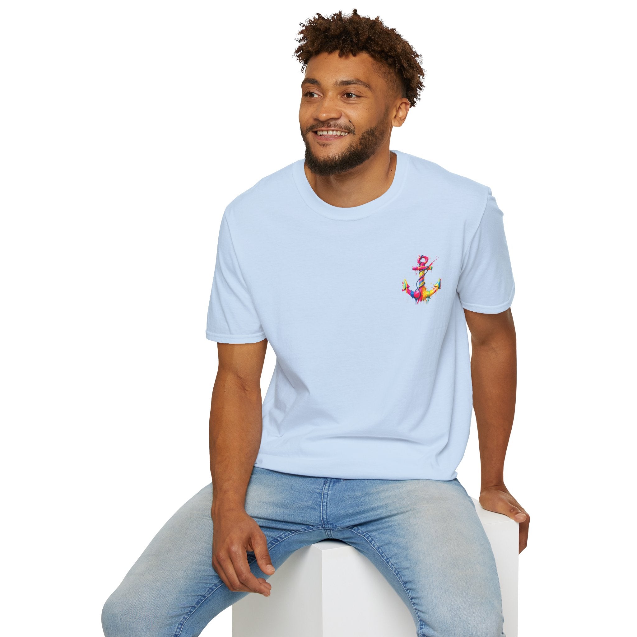 Colorful Anchor Design Unisex T-Shirt, Casual Tee, Nautical Gift, Beachwear, Summer Fashion, Gift for Sailors