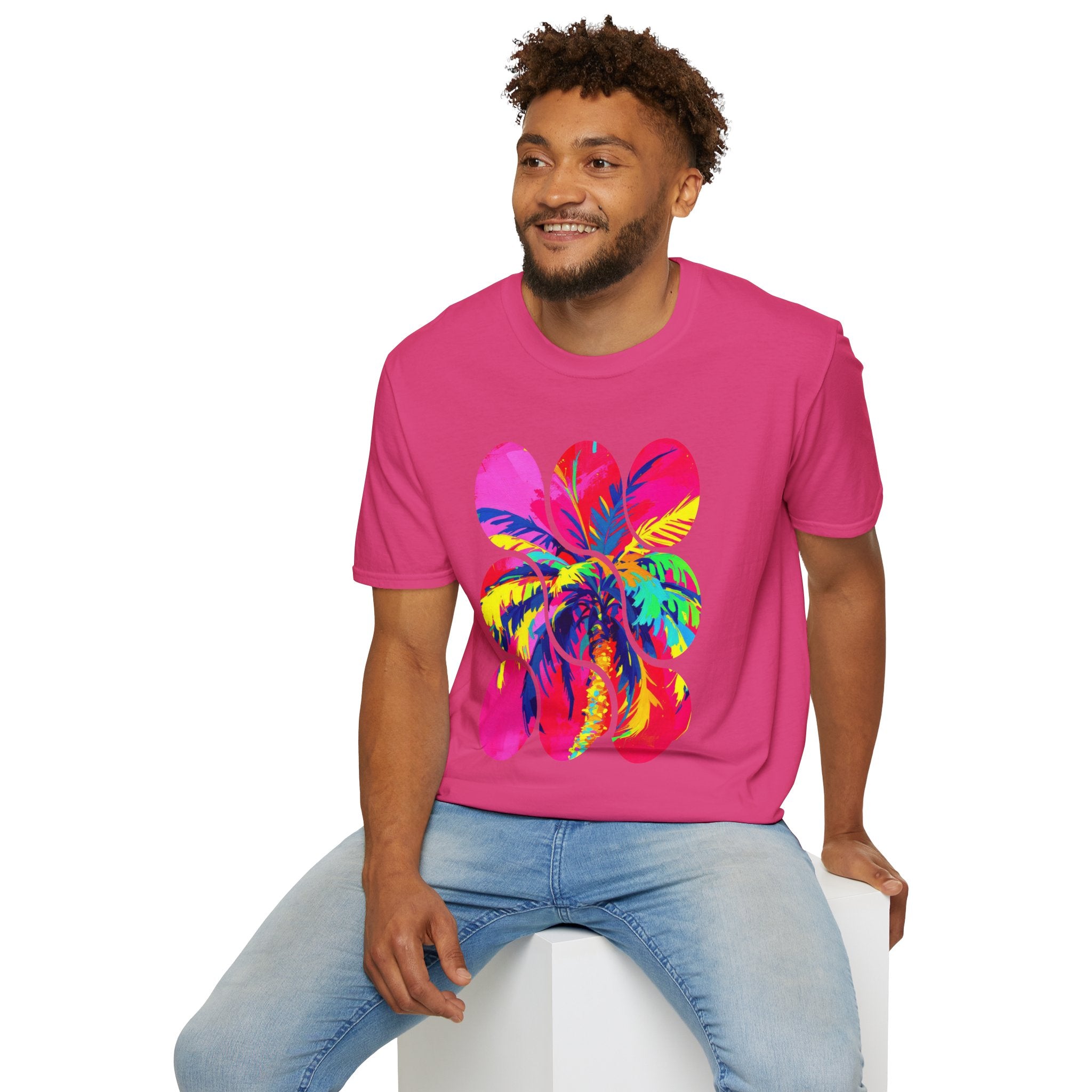 Vibrant Tropical T-Shirt, Beachwear, Summer Apparel, Casual Outfit, Gift for Friends, Festival Fashion