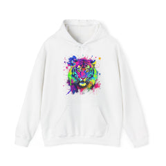 Colorful Tiger Hoodie – Unisex Heavy Blend™, Rainbow Tiger Sweatshirt, Graphic Hoodie, Animal Lover Gift, Unique Hooded Sweatshirt