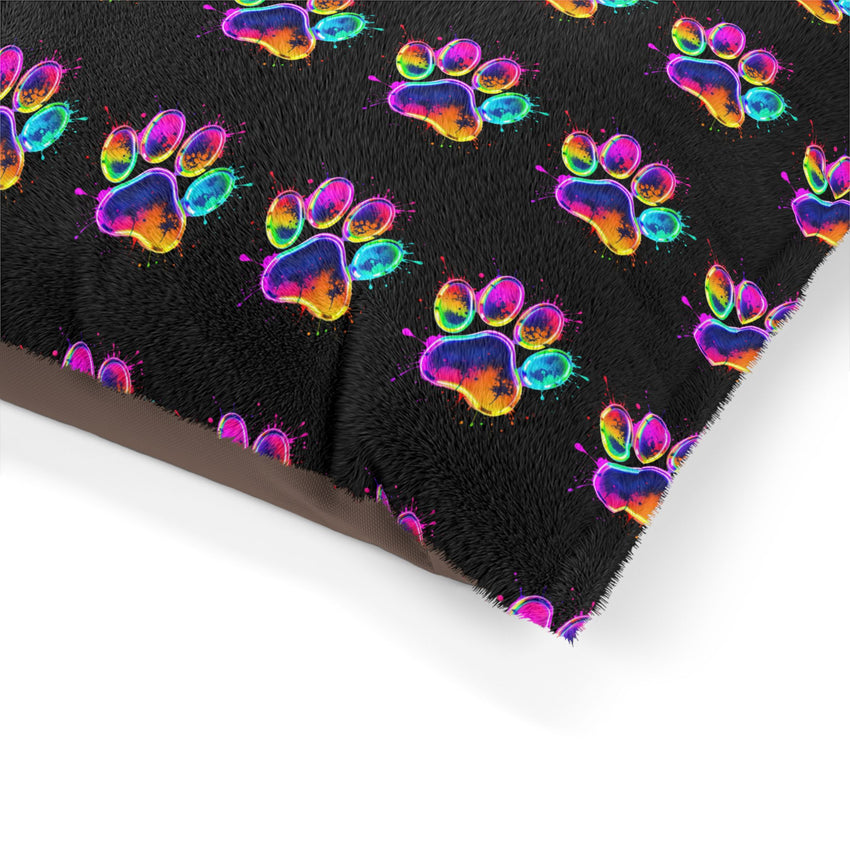 Colorful Paw Print Pet Bed - Cozy and Stylish Dog Bed for Pet Lovers