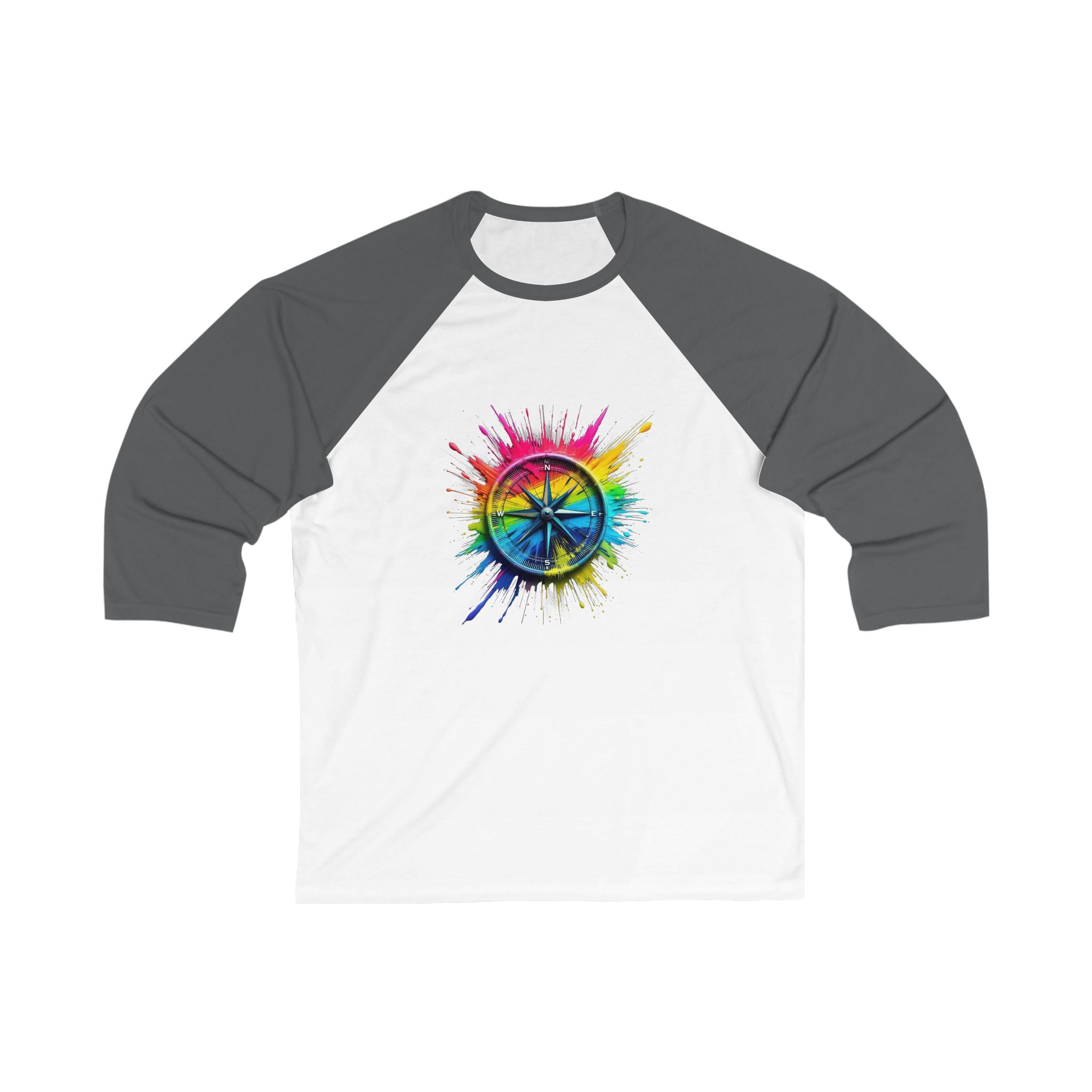 Colorful Compass Sign Baseball Tee, Unisex T-Shirt, Boho Clothing, Summer Festival Wear, Gift for Him/Her