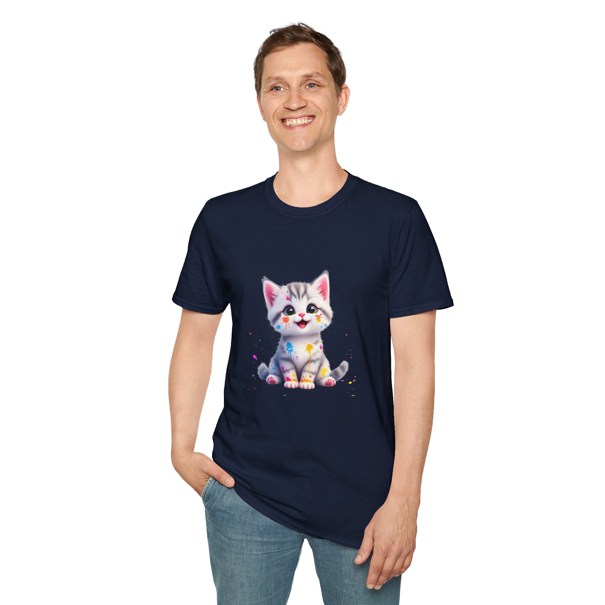 Cute Kitten Unisex Softstyle T-Shirt | Adorable Cat Tee for Animal Lovers, Gift for Birthdays, Pet Lovers, Fun Fashion, Everyday Wear