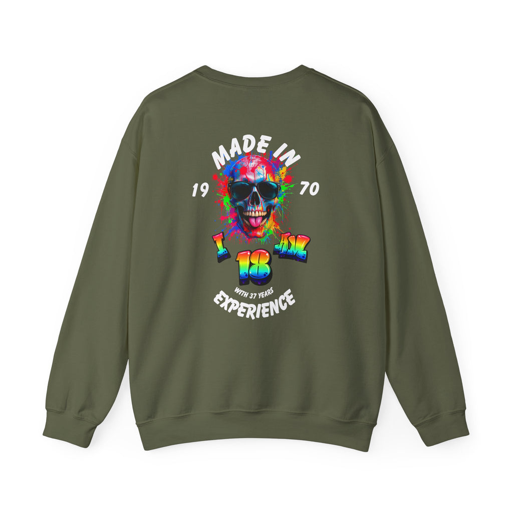 Vibrant Skull Sweatshirt - Unisex Crewneck, Colorful Graphic, Perfect for Casual Wear, Gifts for Friends, Halloween & Parties