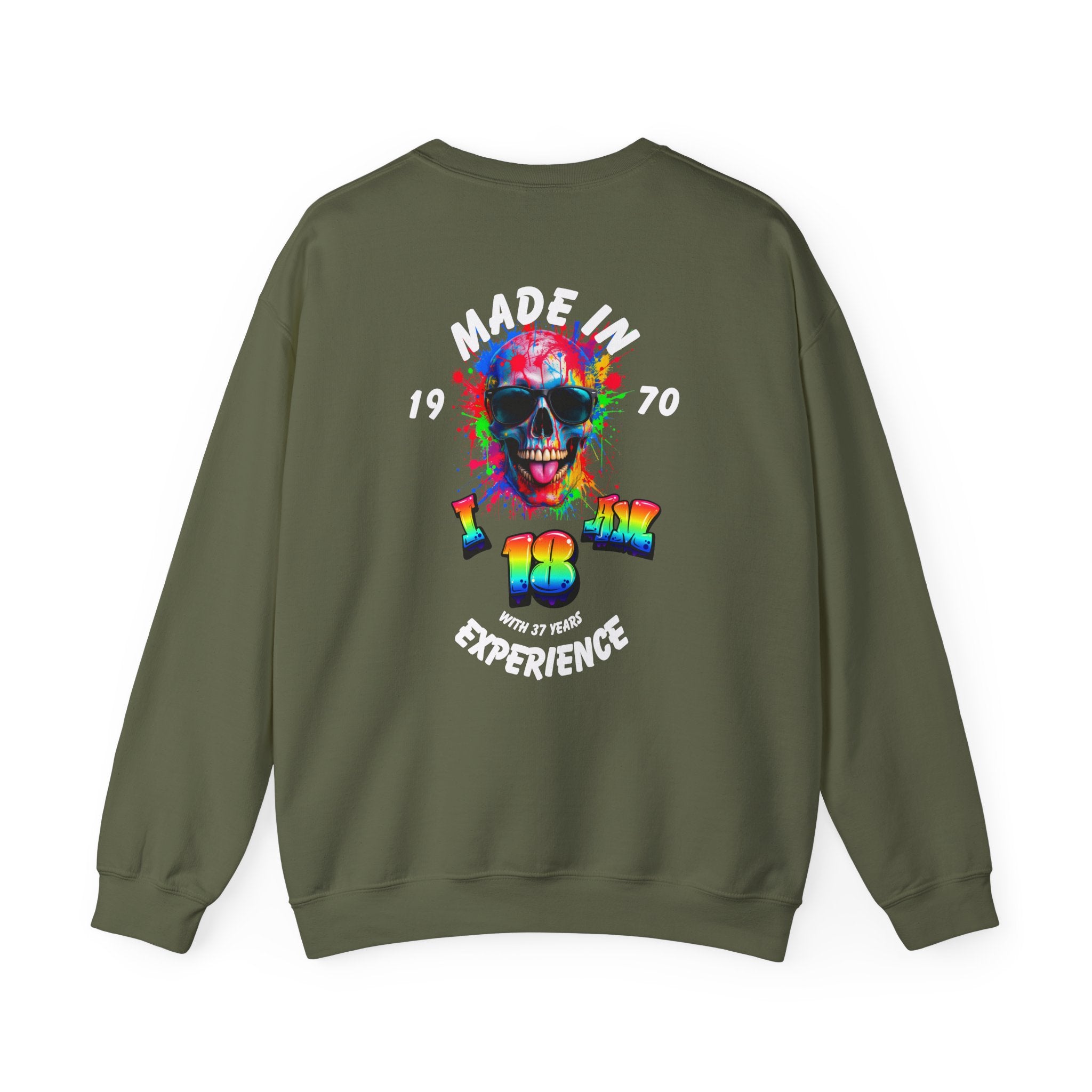 Vibrant Skull Sweatshirt - Unisex Crewneck, Colorful Graphic, Perfect for Casual Wear, Gifts for Friends, Halloween & Parties