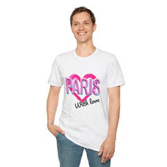 Paris with Love Unisex T-Shirt, Trendy Graphic Tee, Fashionable Gift, Casual Wear, Travel Souvenir, Unique Statement Shirt