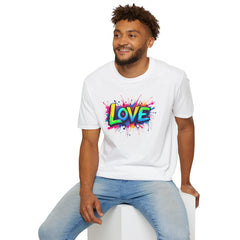 Colorful Love Unisex T-Shirt, Casual Wear, Gift for Him/Her, Valentine's Day, Family Reunion, Streetwear