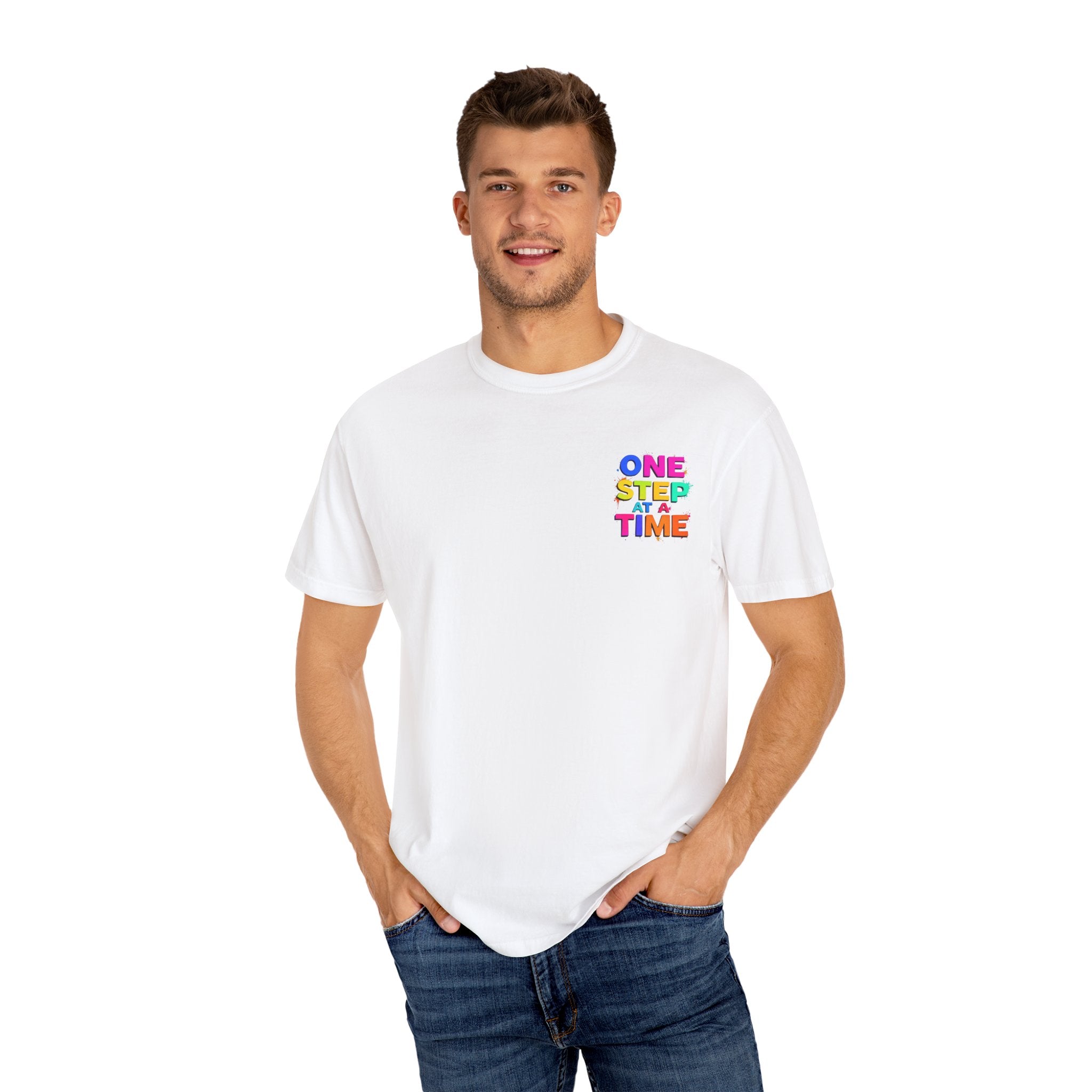 One Step at a Time Graphic T-Shirt, Unisex Vintage Tee, Perfect for Festivals, Beach Days, and Casual Wear, Gift for Sun Lovers