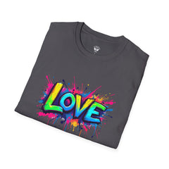 Colorful Love Unisex T-Shirt, Casual Wear, Gift for Him/Her, Valentine's Day, Family Reunion, Streetwear