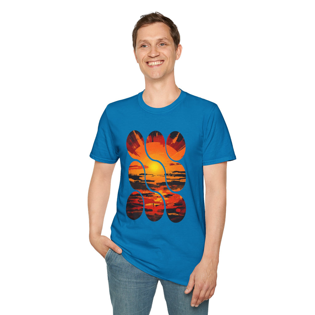 Sunset Inspired Unisex T-Shirt, Colorful Graphic Tee, Retro Summer Apparel, Gift for Friends, Casual Weekend Wear