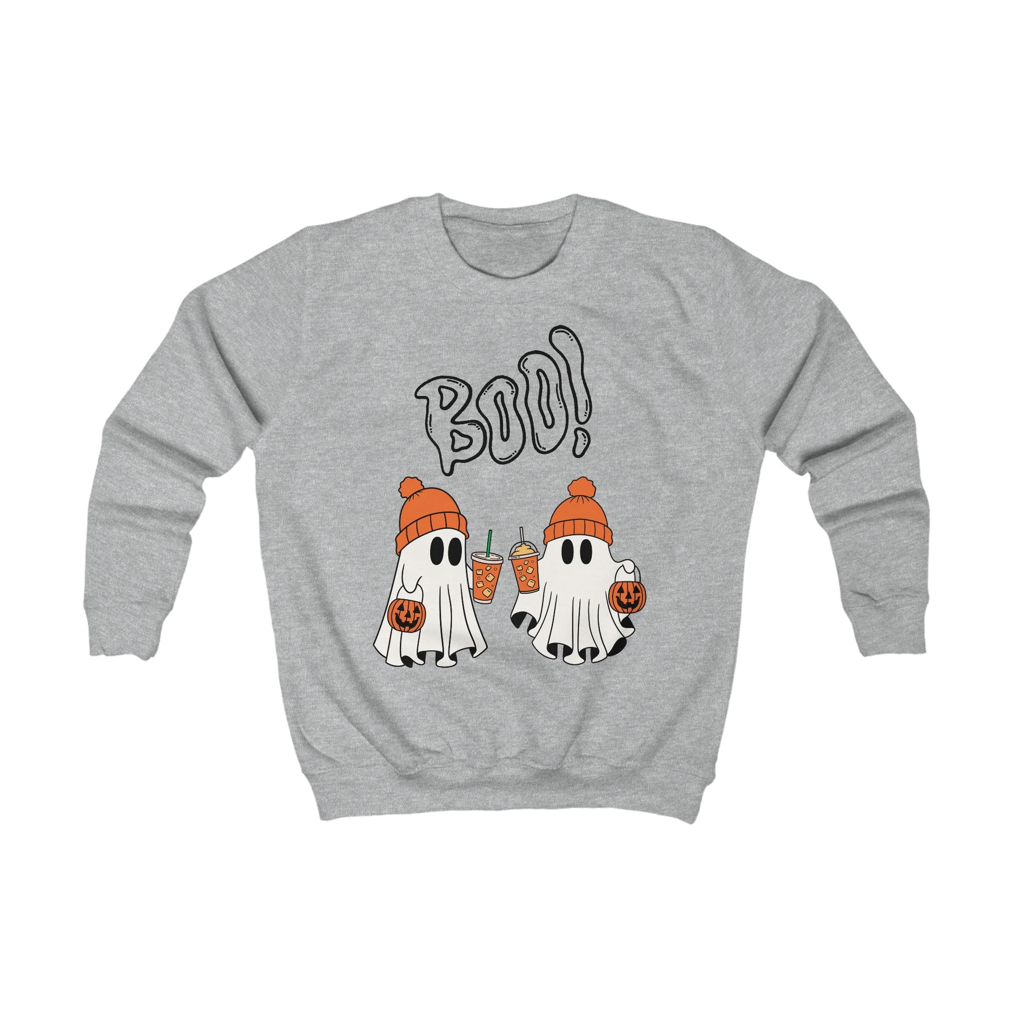 BOO! Kids Halloween Sweatshirt, Spooky Ghosts Pullover, Kids Fall Apparel, Halloween Costume Top, Trick or Treat Sweater