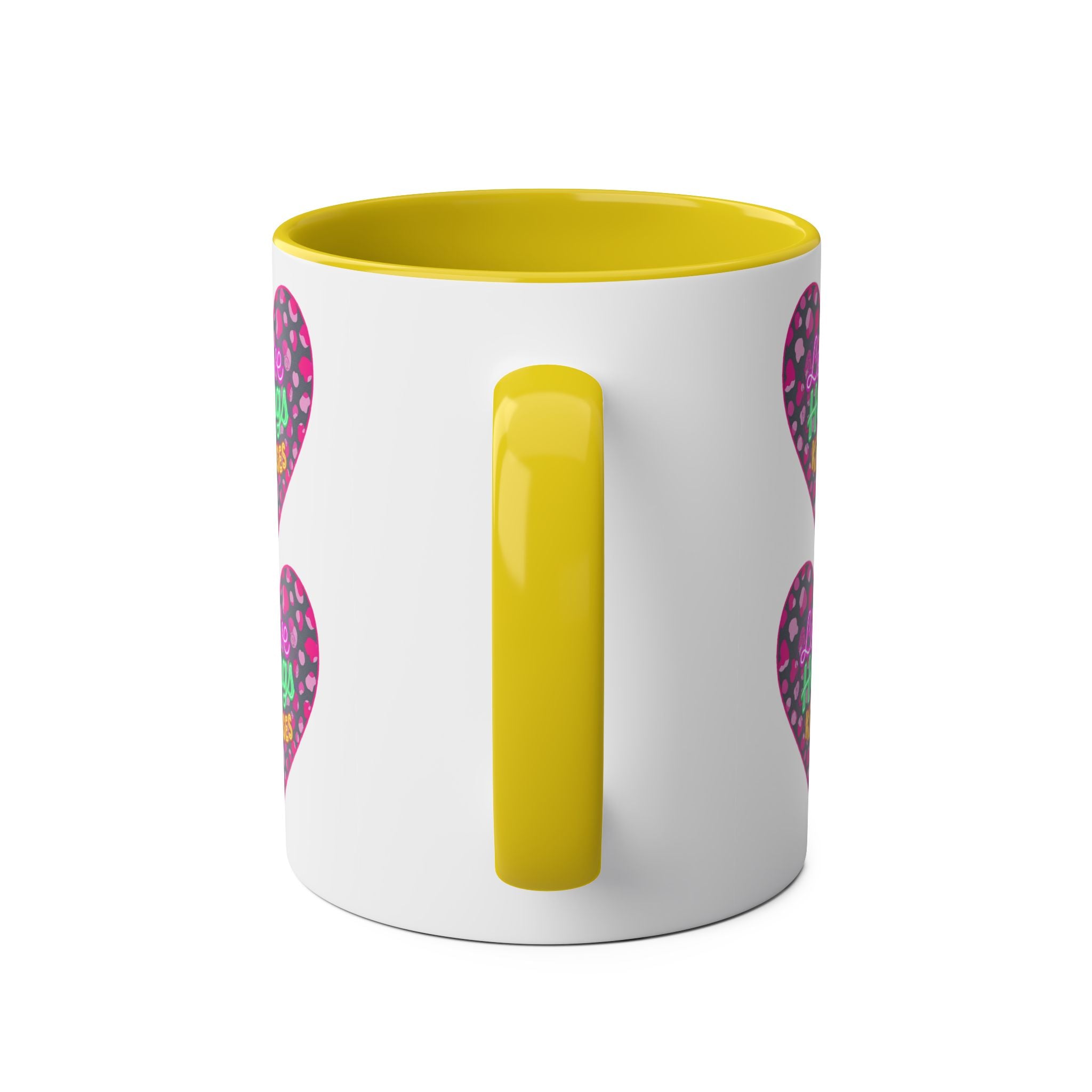 Colorful Love Mug: Perfect for Valentine's Day, Cute Gift, Coffee Break, Home Decor, Heart Design, Love Hugs Kisses