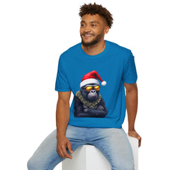 Cool Gorilla Santa T-Shirt | Funny Holiday Tee | Unisex Gift for Christmas, Party Wear, Family Gathering, Casual Style