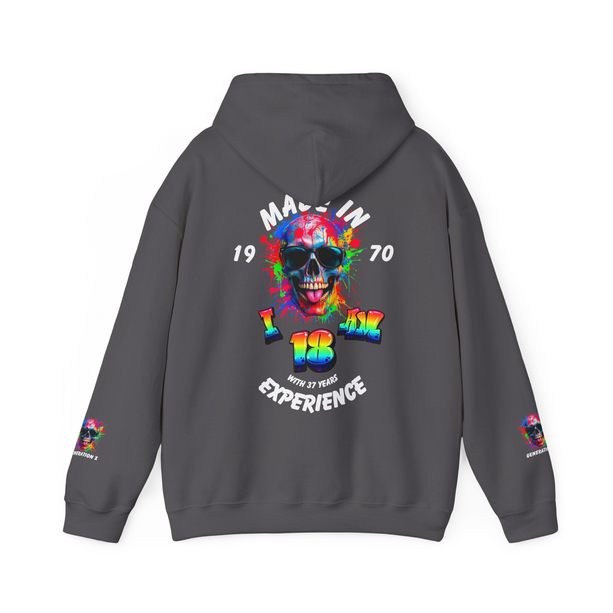Colorful Retro Skull Hoodie, Unisex Heavy Blend Sweatshirt, Gift for Birthday, Casual Wear, Vintage Style