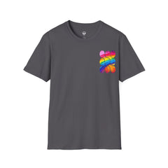 Vibrant Rainbow Softstyle T-Shirt, Unisex Pride Tee, LGBTQ+ Apparel, Colorful Casual Wear, Summer Festival Shirt