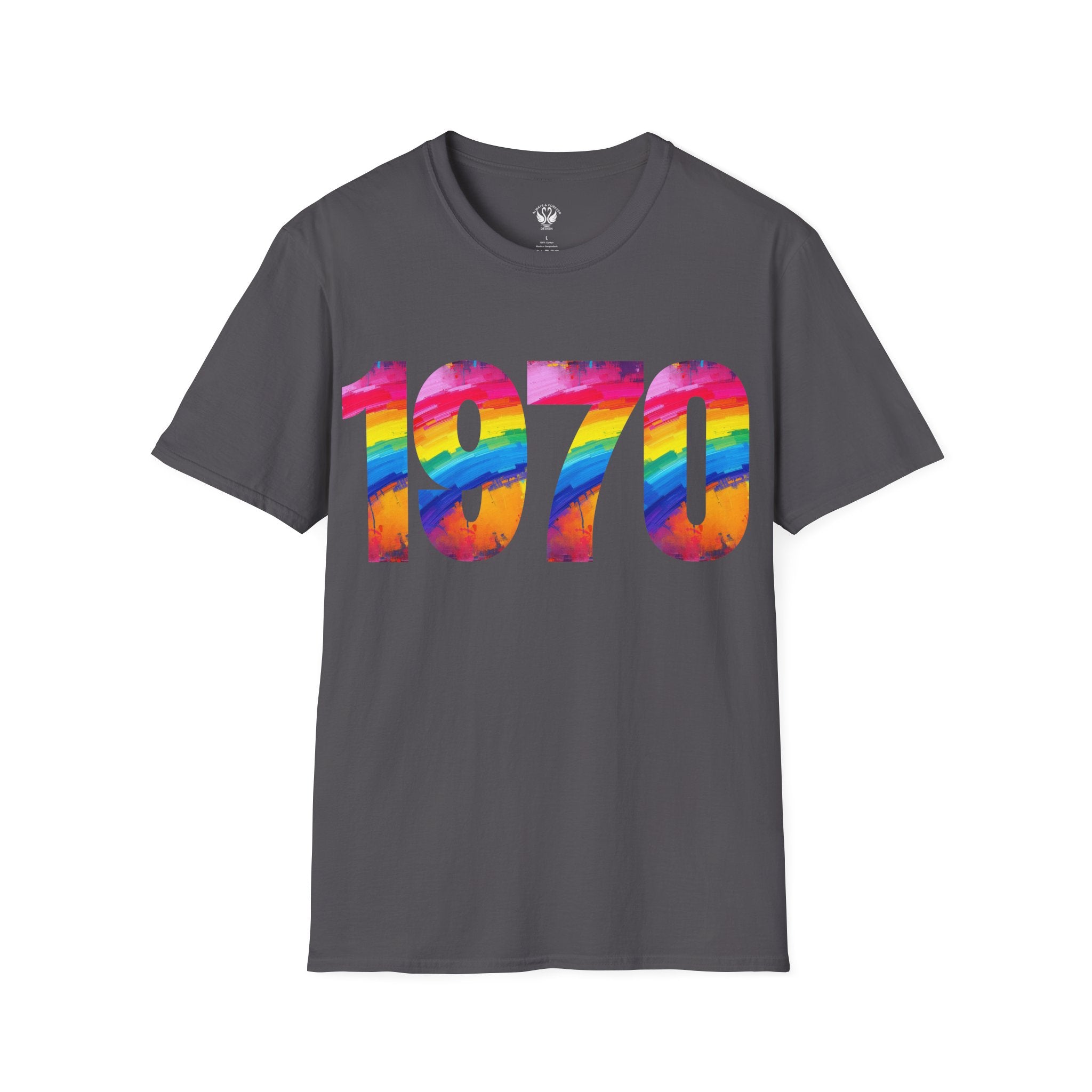 Retro 1970 Rainbow Unisex T-Shirt, Vintage Graphic Tee, LGBTQ Pride Apparel, Casual Streetwear, Gift Idea for Birthdays