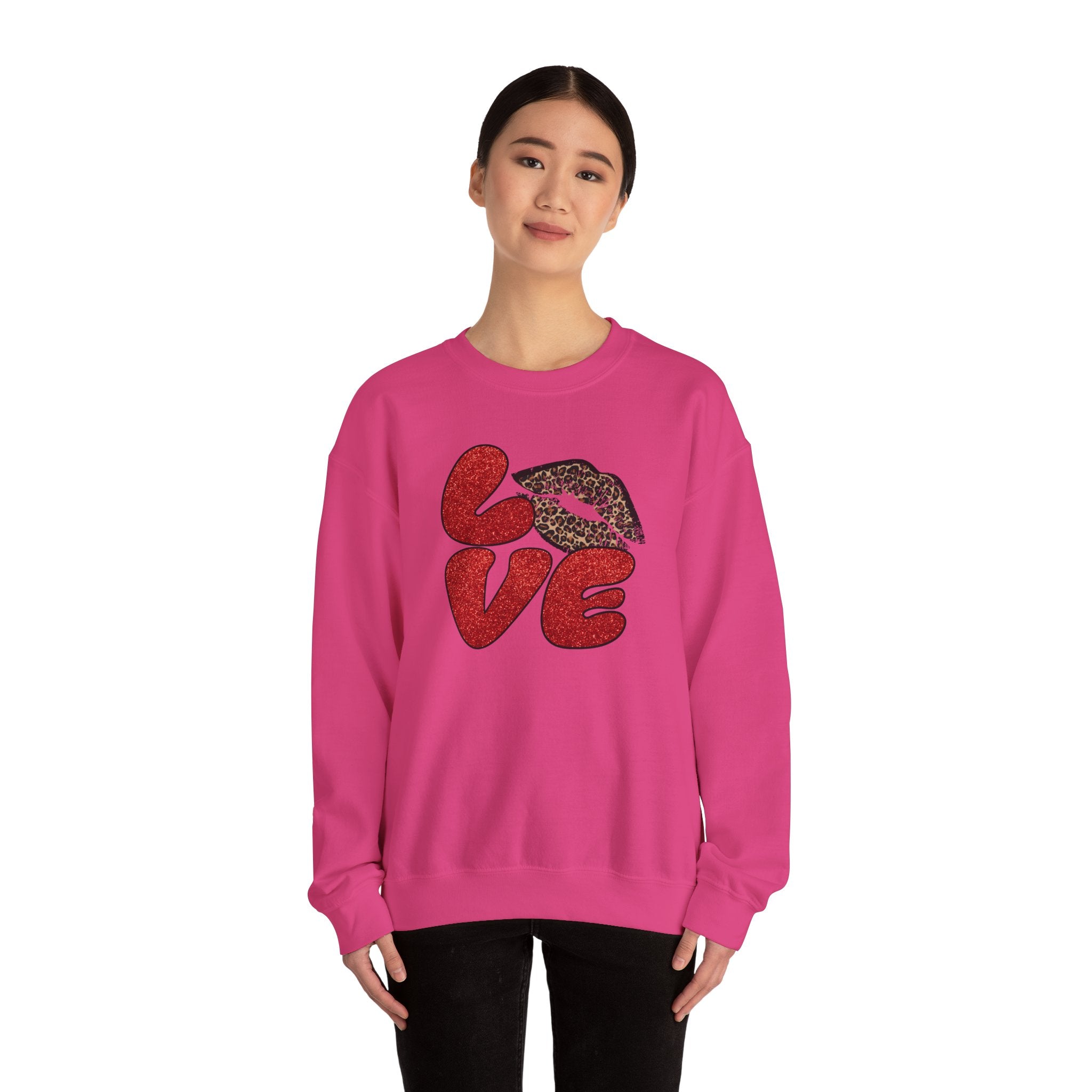 Love Graphic Sweatshirt, Cozy Crewneck for Couples, Valentine's Day Gift, Trendy Casual Wear, Fashionable Lounge Top