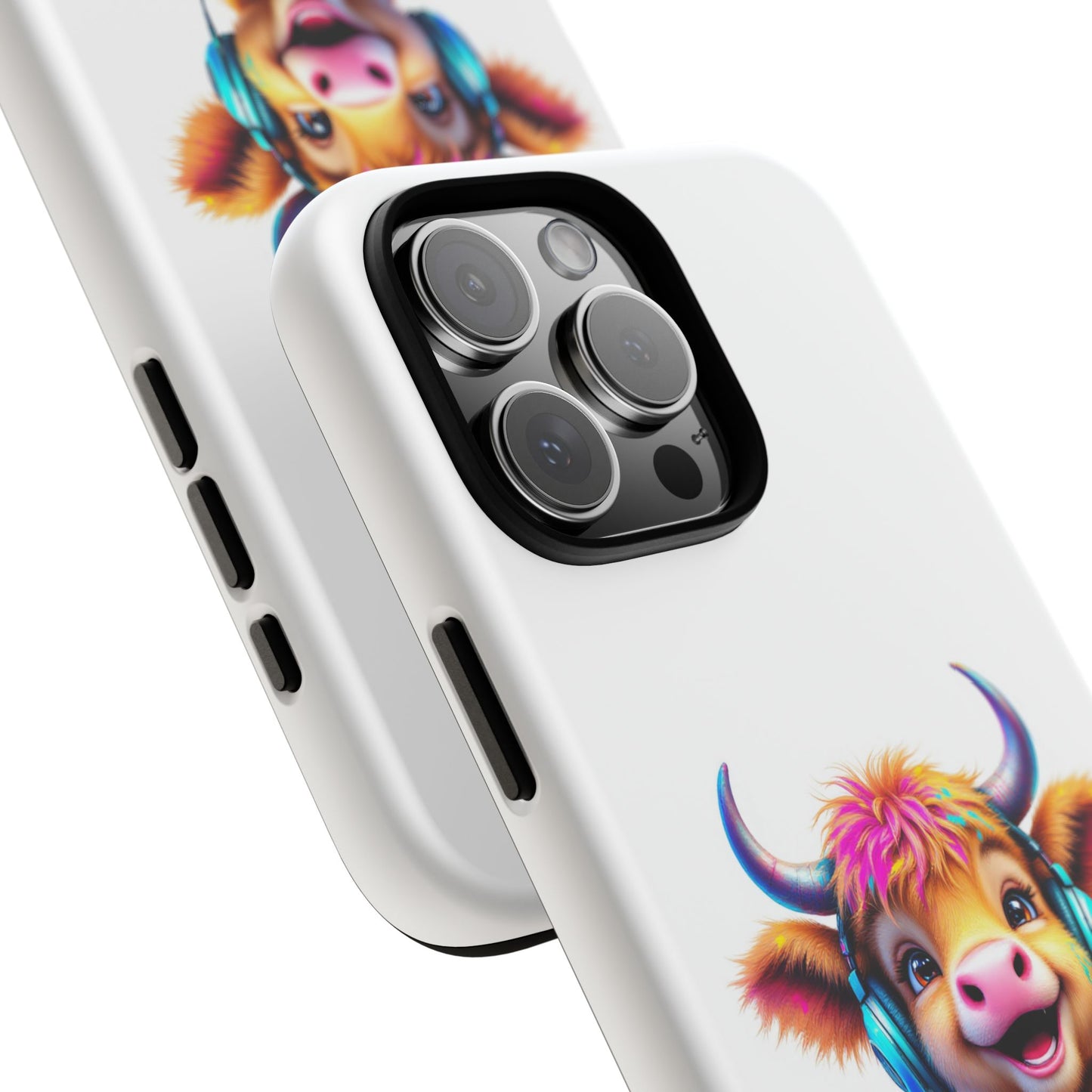 Cute Cow Phone Case with Headphones – Tough Cases