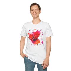 Vibrant Poppy Unisex T-Shirt, Colorful Art Tee, Summer Fashion, Gift for Nature Lovers, Casual Wear, Statement Piece