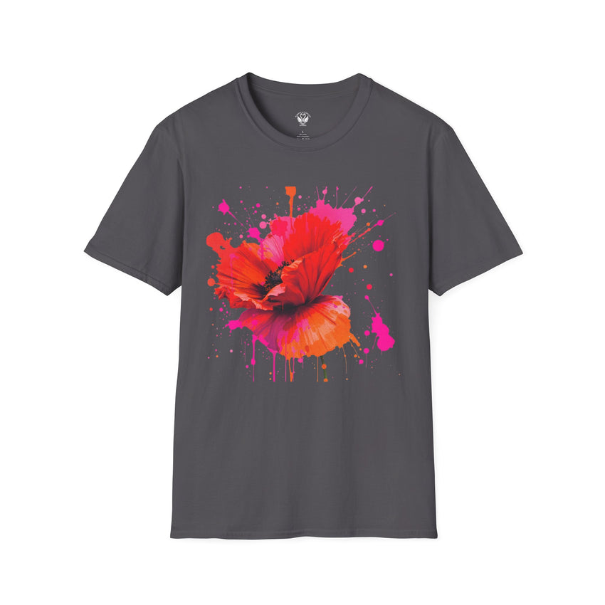 Vibrant Poppy Unisex T-Shirt, Colorful Art Tee, Summer Fashion, Gift for Nature Lovers, Casual Wear, Statement Piece