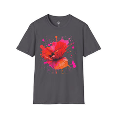 Vibrant Poppy Unisex T-Shirt, Colorful Art Tee, Summer Fashion, Gift for Nature Lovers, Casual Wear, Statement Piece
