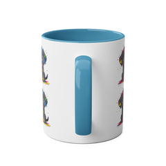 Colorful Puppy Two-Tone Coffee Mug | Cute Dog Lover Gift | Pet-Themed Kitchenware | Birthday Mug | Vibrant Print
