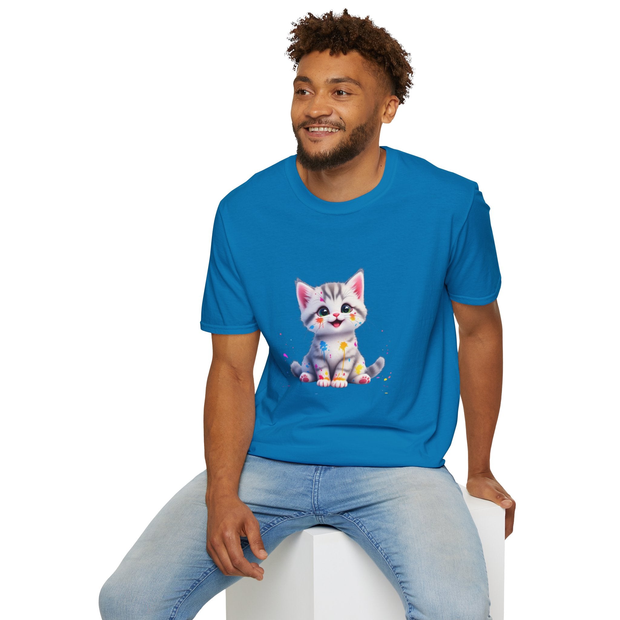 Cute Kitten Unisex Softstyle T-Shirt | Adorable Cat Tee for Animal Lovers, Gift for Birthdays, Pet Lovers, Fun Fashion, Everyday Wear
