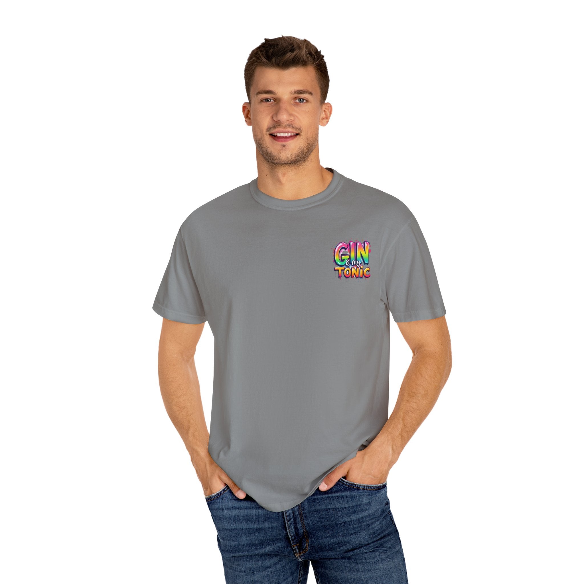 Gin is my Tonic Graphic T-Shirt, Unisex Vintage Tee, Perfect for Festivals, Beach Days, and Casual Wear, Gift for Sun Lovers