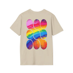 Vibrant Rainbow Softstyle T-Shirt, Unisex Pride Tee, LGBTQ+ Apparel, Colorful Casual Wear, Summer Festival Shirt