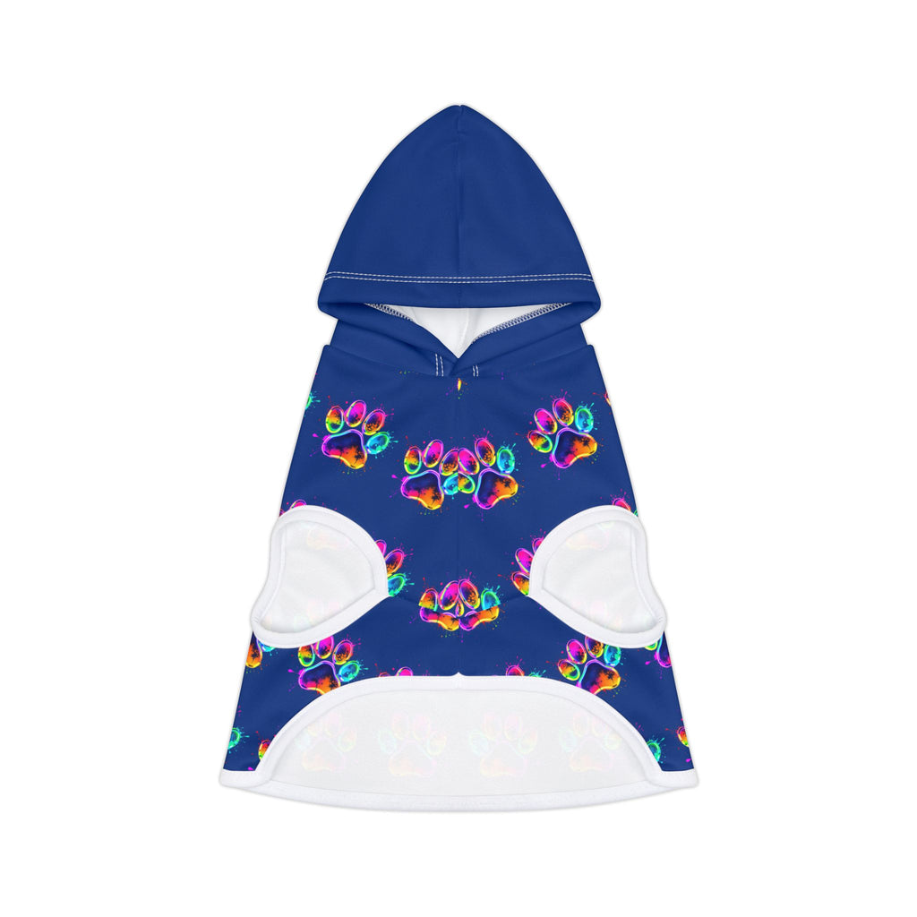 Colorful Pet Hoodie with Paw Print Design, Dog Costume, Pet Apparel, Cozy Hoodie for Pets, Rainbow Pet Gear, Stylish Doggie Wear