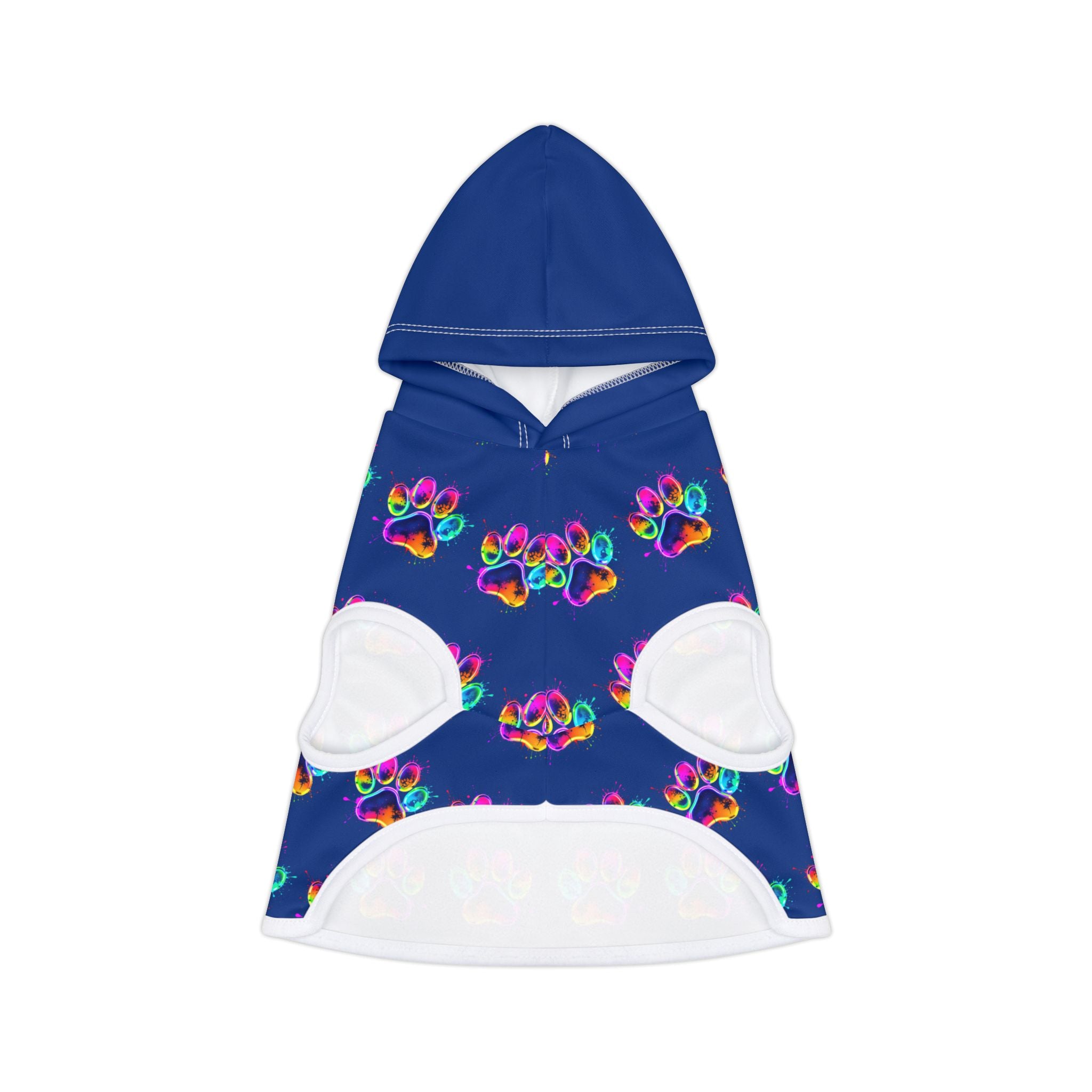 Colorful Pet Hoodie with Paw Print Design, Dog Costume, Pet Apparel, Cozy Hoodie for Pets, Rainbow Pet Gear, Stylish Doggie Wear
