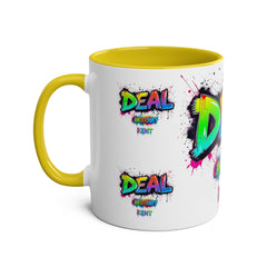 Colorful Graffiti Coffee Mug - 11oz Two-Tone "DEAL Canterbury"