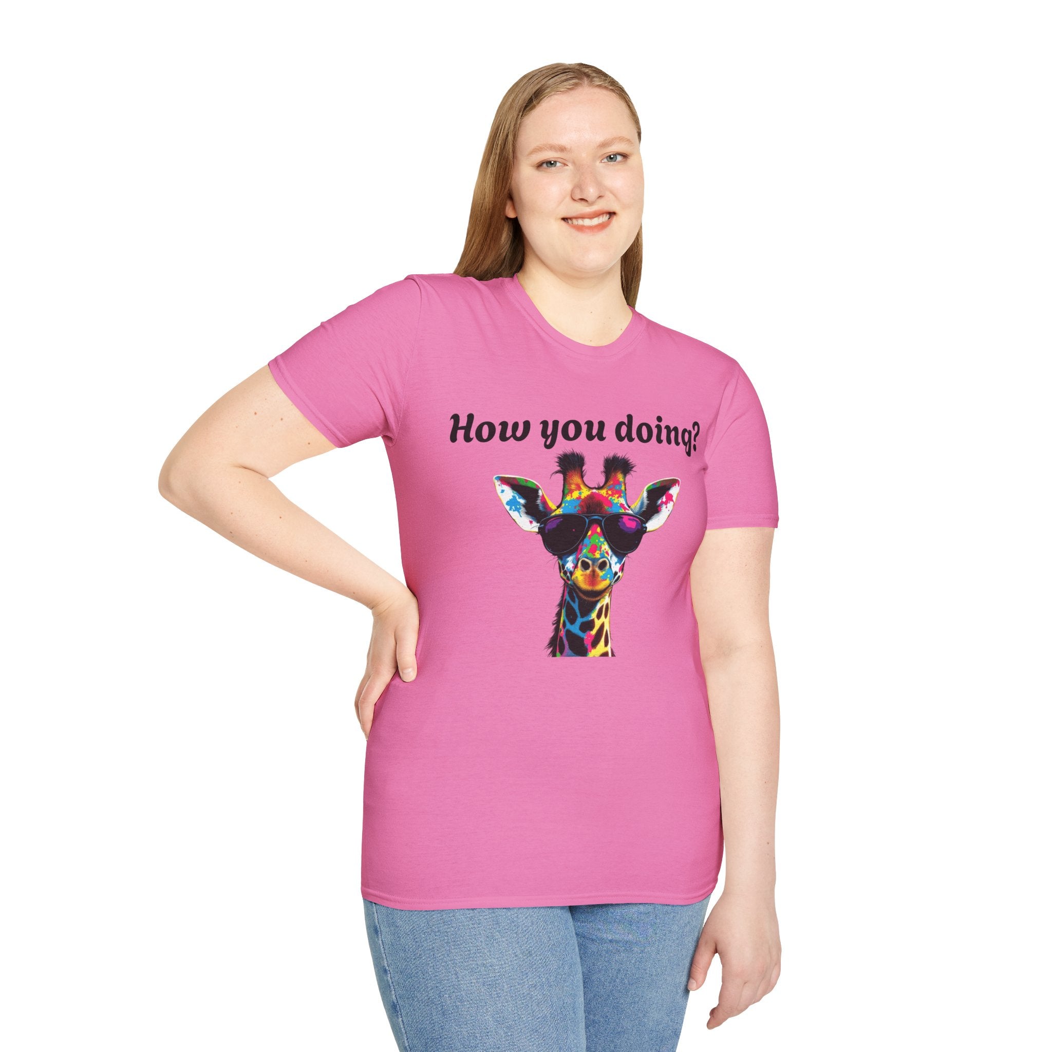 Colorful Giraffe T-Shirt: Fun Animal Tee, Gift for Animal Lovers, Quirky Statement Shirt, Cute Graphic Tee, Unique Birthday Present