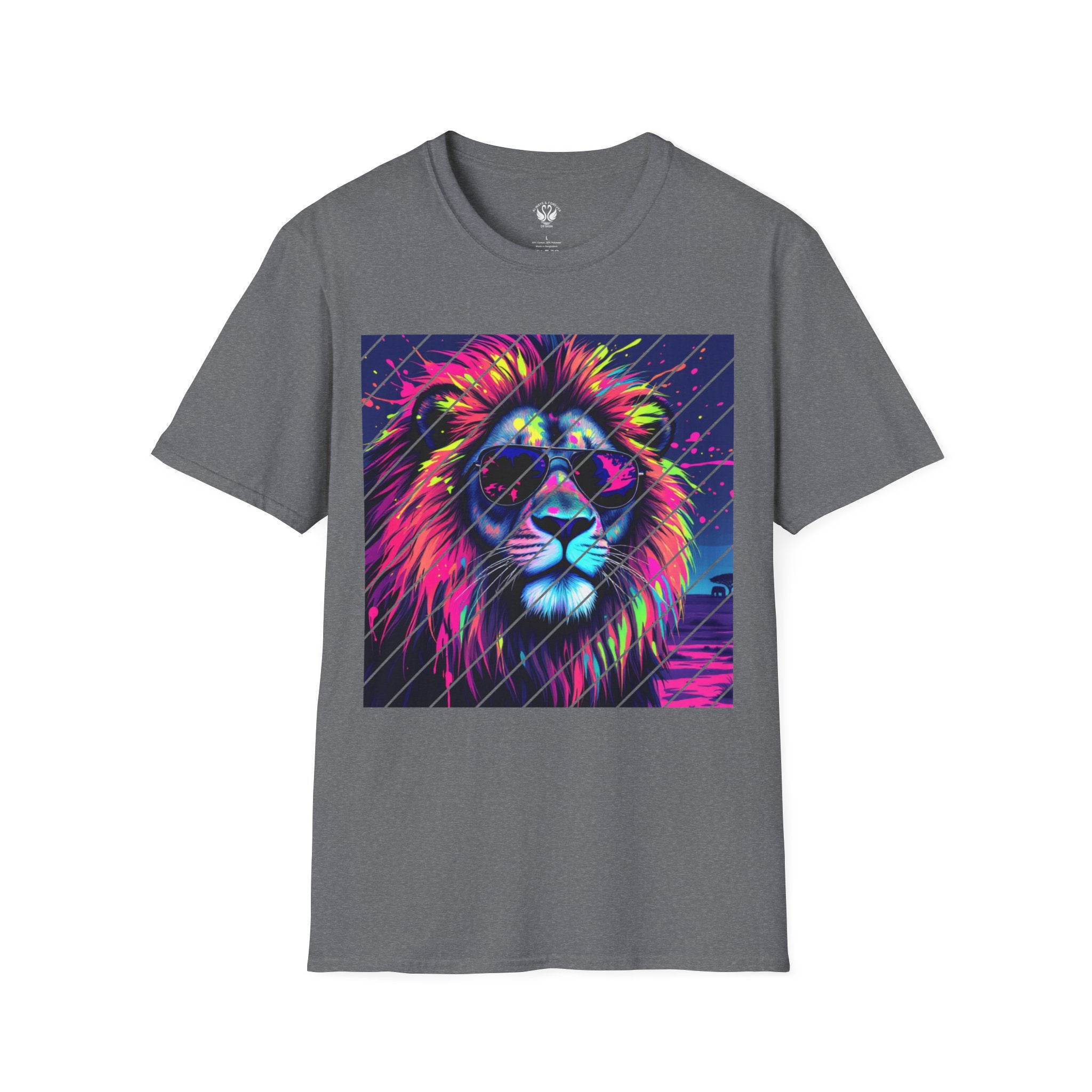 Vibrant Lion Graphic T-Shirt, Colorful Unisex Tee, Gift for Animal Lovers, Trendy Casual Wear, Perfect for Birthdays and Celebrations