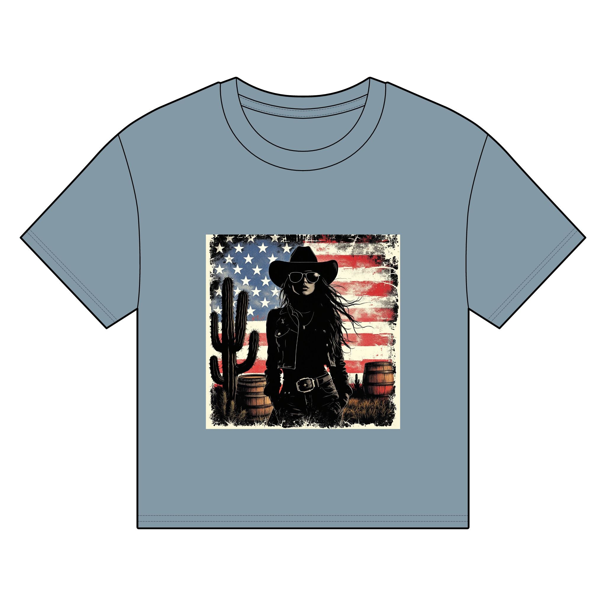 American Cowboy Graphic Boxy T-Shirt for Women