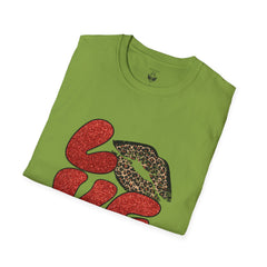 Leopard Love Graphic T-Shirt, Cute Valentine's Day Shirt, Casual Love Tee, Unisex Softstyle Top, Trendy Gift for Her