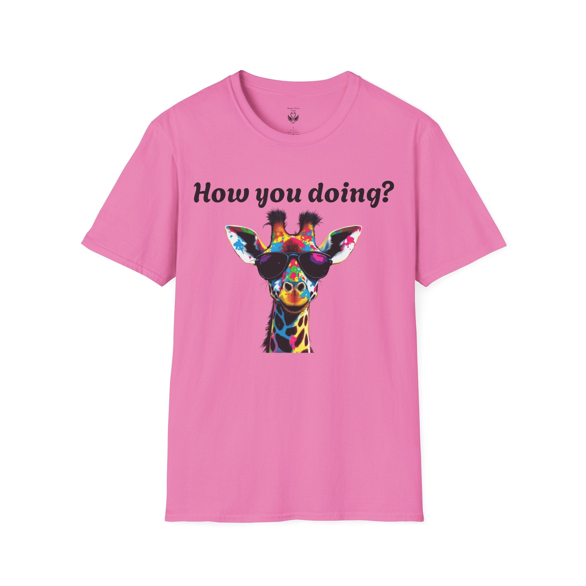Colorful Giraffe T-Shirt: Fun Animal Tee, Gift for Animal Lovers, Quirky Statement Shirt, Cute Graphic Tee, Unique Birthday Present
