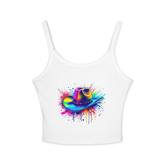 Colorful Cowboy Hat Spaghetti Strap Tank Top