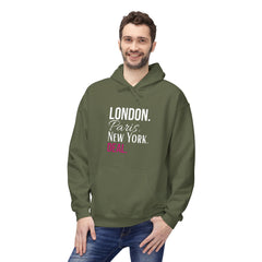 Travel-Inspired Unisex Hoodie - London Paris New York Deal, Urban Fashion, Cozy Sweatshirt, Gift for Travelers, Everyday Wear