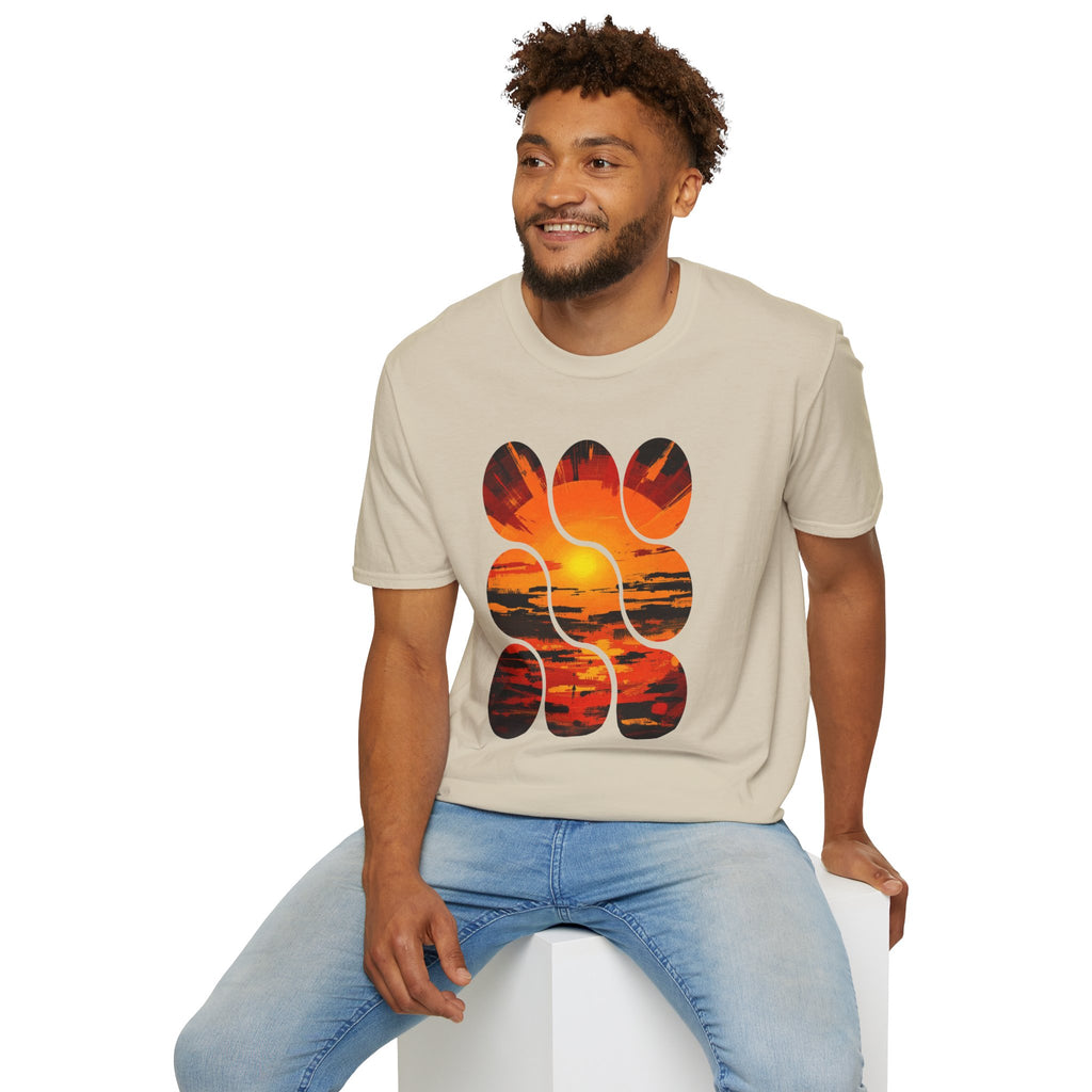 Sunset Inspired Unisex T-Shirt, Colorful Graphic Tee, Retro Summer Apparel, Gift for Friends, Casual Weekend Wear