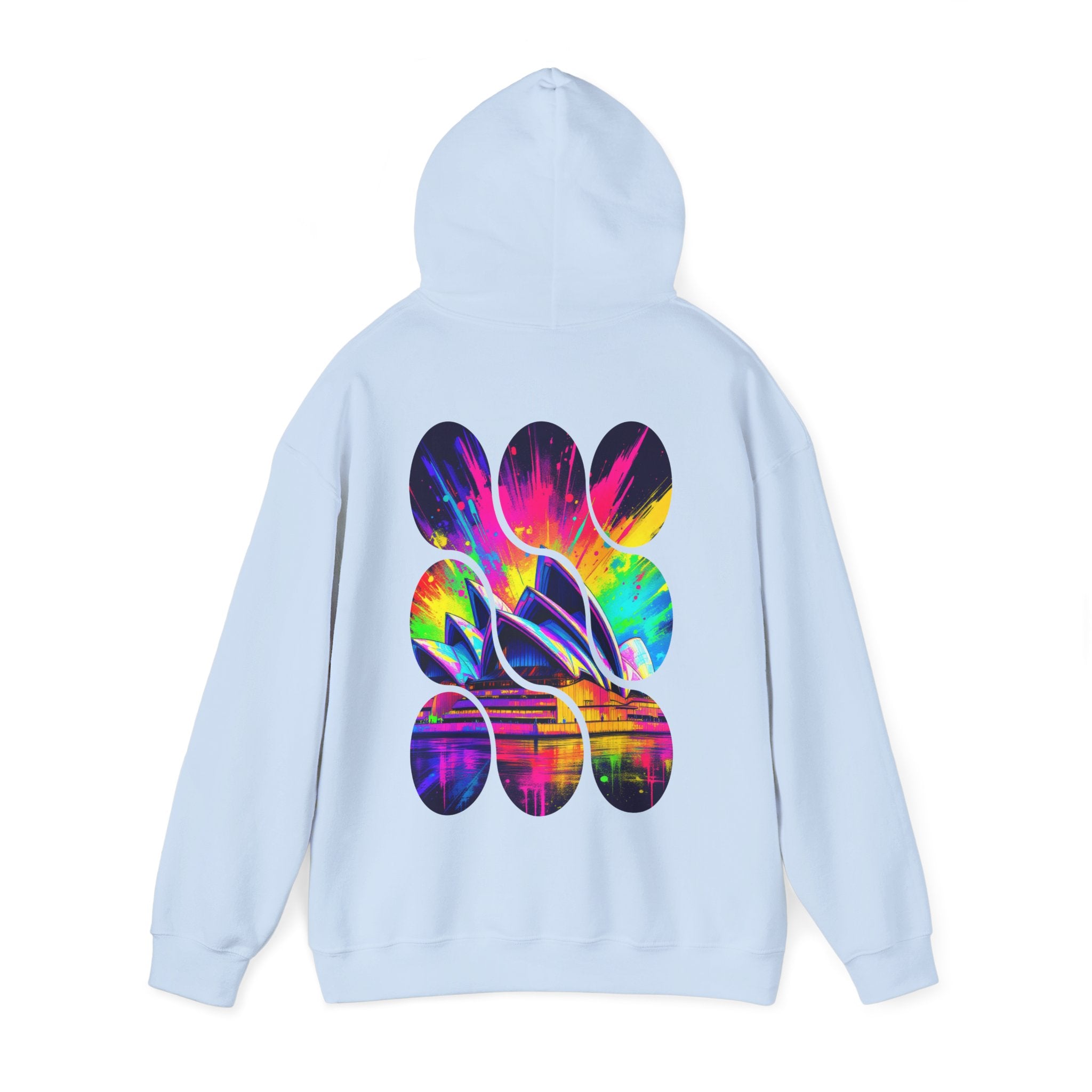 Colorful City View Abstract Hoodie with Eye-Catching Design, Perfect for Casual Wear, Art Lovers, Gift for Friends, Cozy Layering