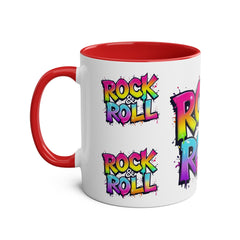 Colorful Rock & Roll Coffee Mug - 11oz Two-Tone Mug for Music Lovers